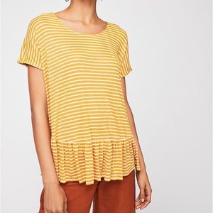 Free People Stripe Peplum Top
